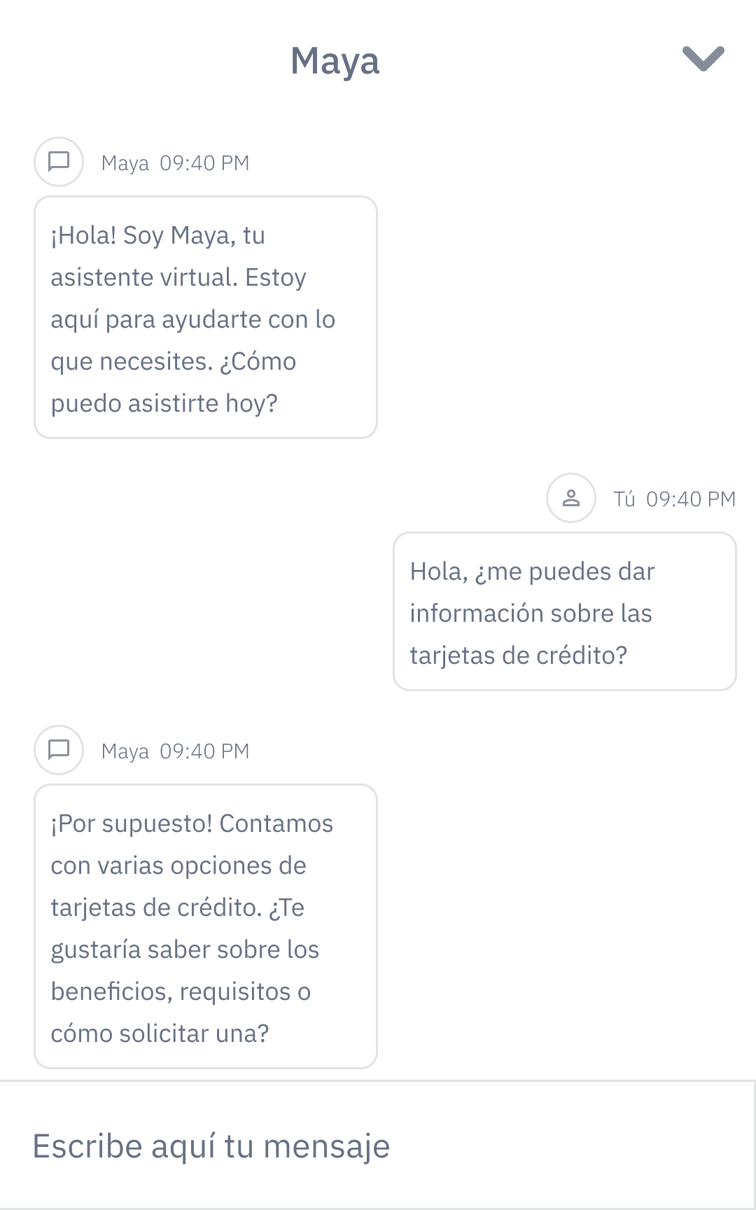Early Maya wireframe exploring conversational behavior.