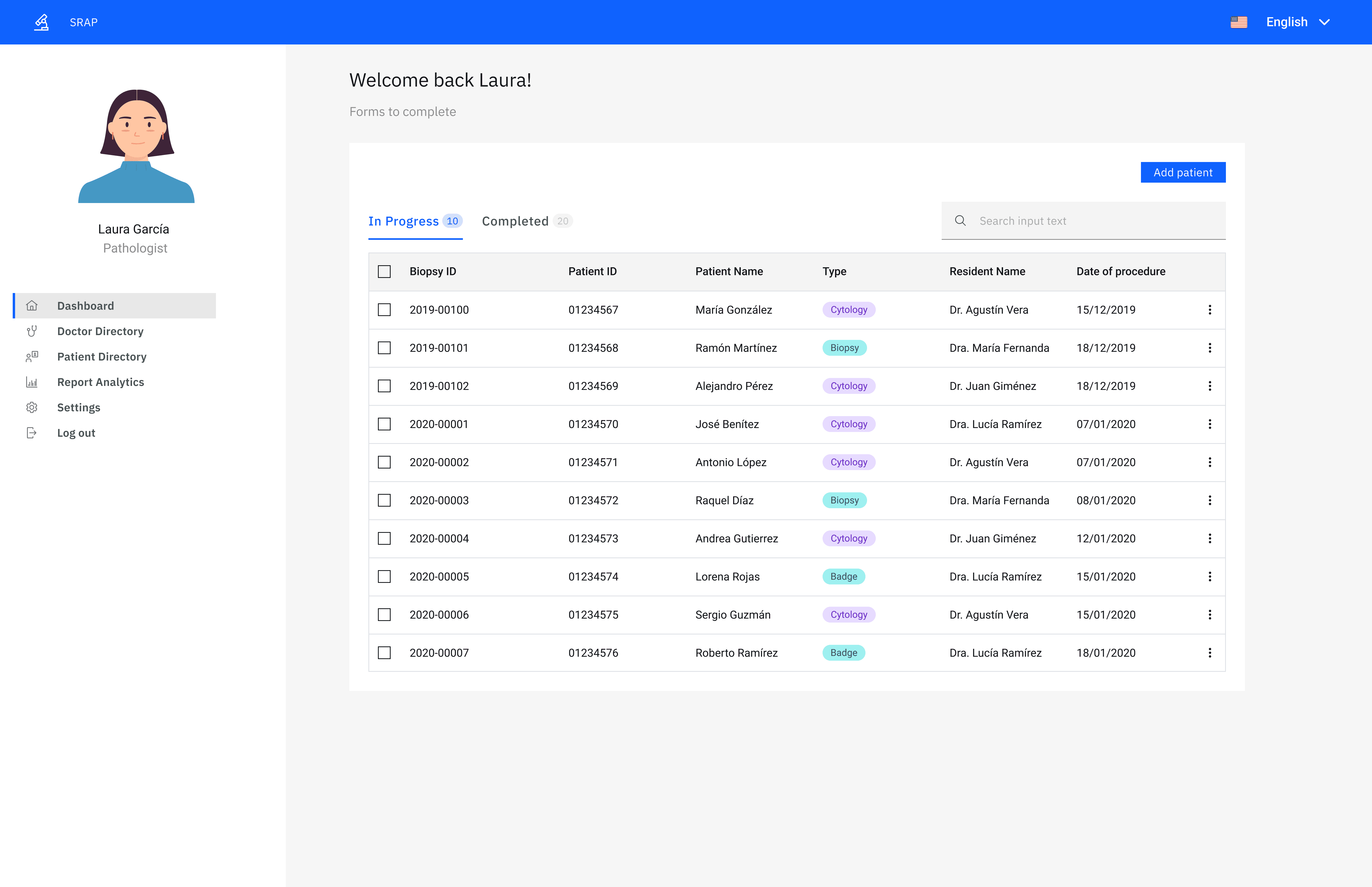 Final synoptic report screen.