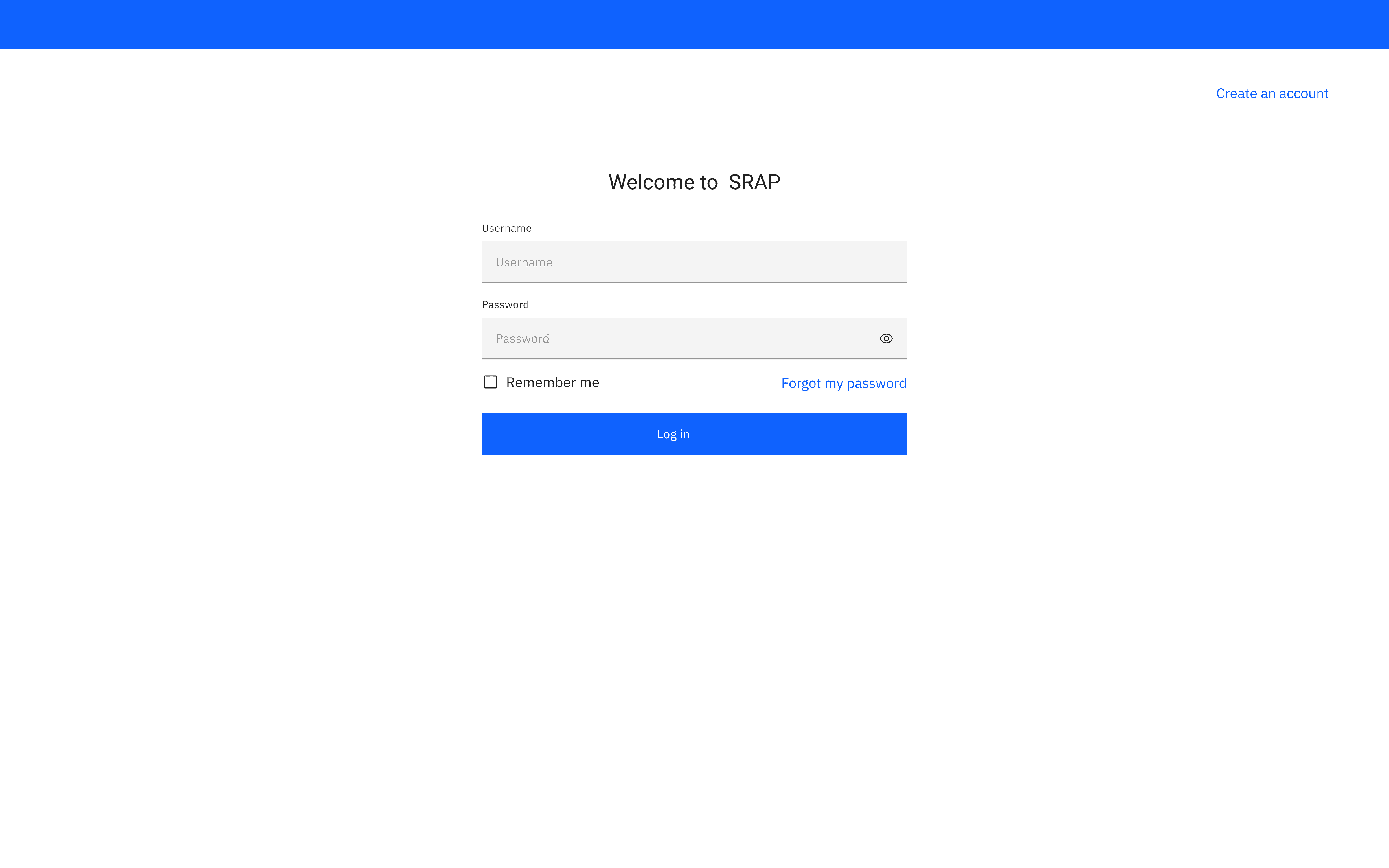 SRAP login screen.